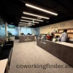 Event stage in Dubai coworking space for presentations