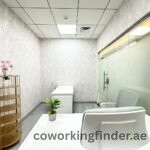 Coworking space in Dubai with art gallery displays