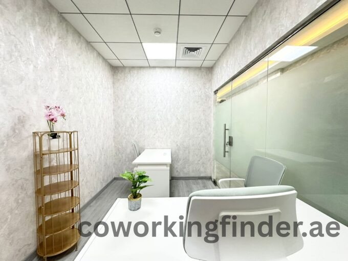 Coworking space in Dubai with art gallery displays