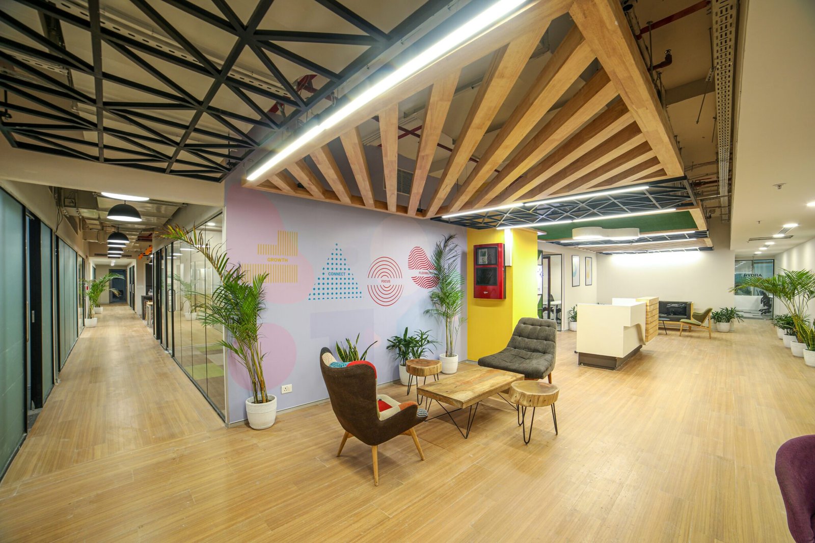 Kitchenette in Dubai coworking with snacks and beverage station