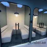 Modern lounge area in Dubai coworking with stylish furniture