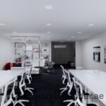 Coworking space in Dubai decorated with artificial plants
