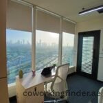 Modern lounge area in Dubai coworking with stylish furniture