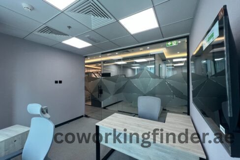 Fully stocked kitchen in Dubai coworking space with coffee machine