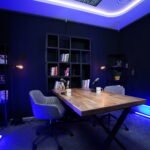 Dubai coworking space with modular seating arrangements