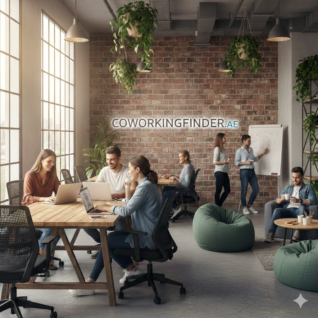 Serviced Coworking spaces in the UAE Dubai with skyline view and professional workspace