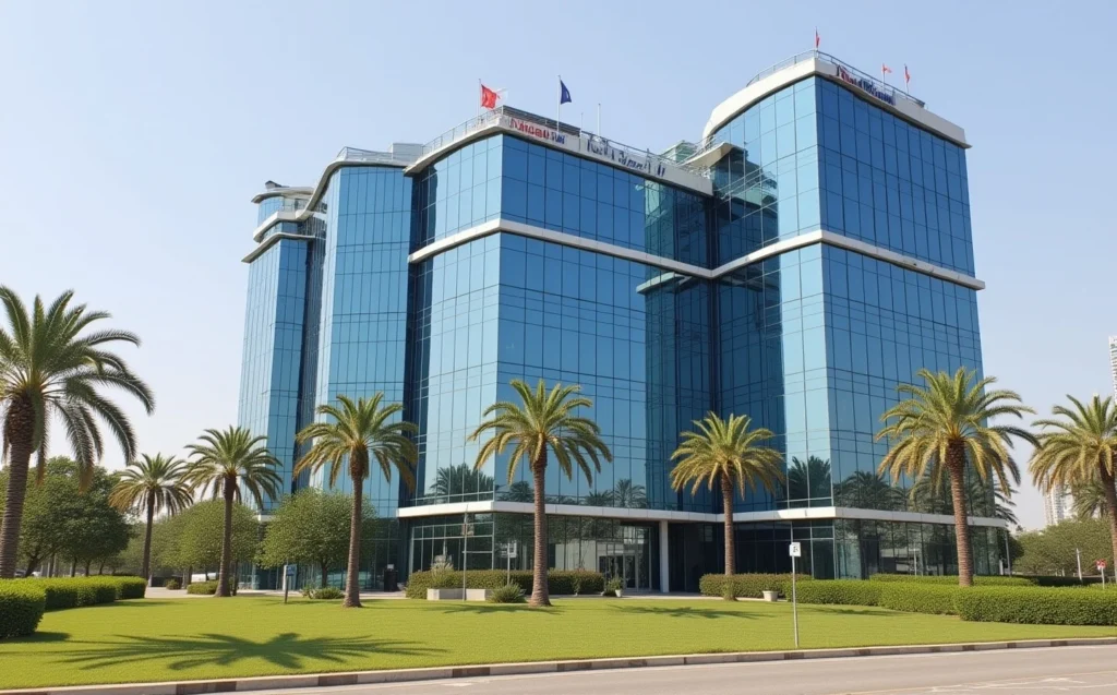 Current image: Affordable coworking office space in Dubai with modern interior and shared desks