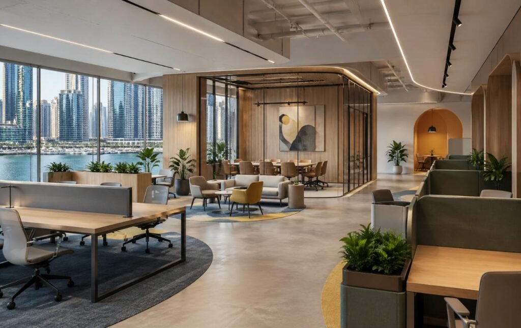 Professional coworking space advisory service in Dubai Marina for startups, SMEs, and expanding businesses.