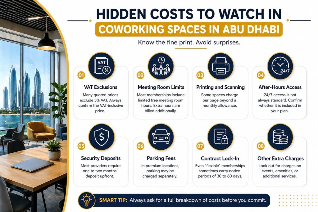 Hidden Costs to Watch in Coworking Spaces in Abu Dhabi