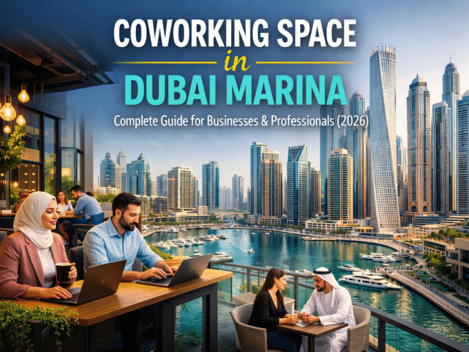 Coworking space in Dubai Marina with modern offices and professionals working – complete guide for businesses and professionals 2026
