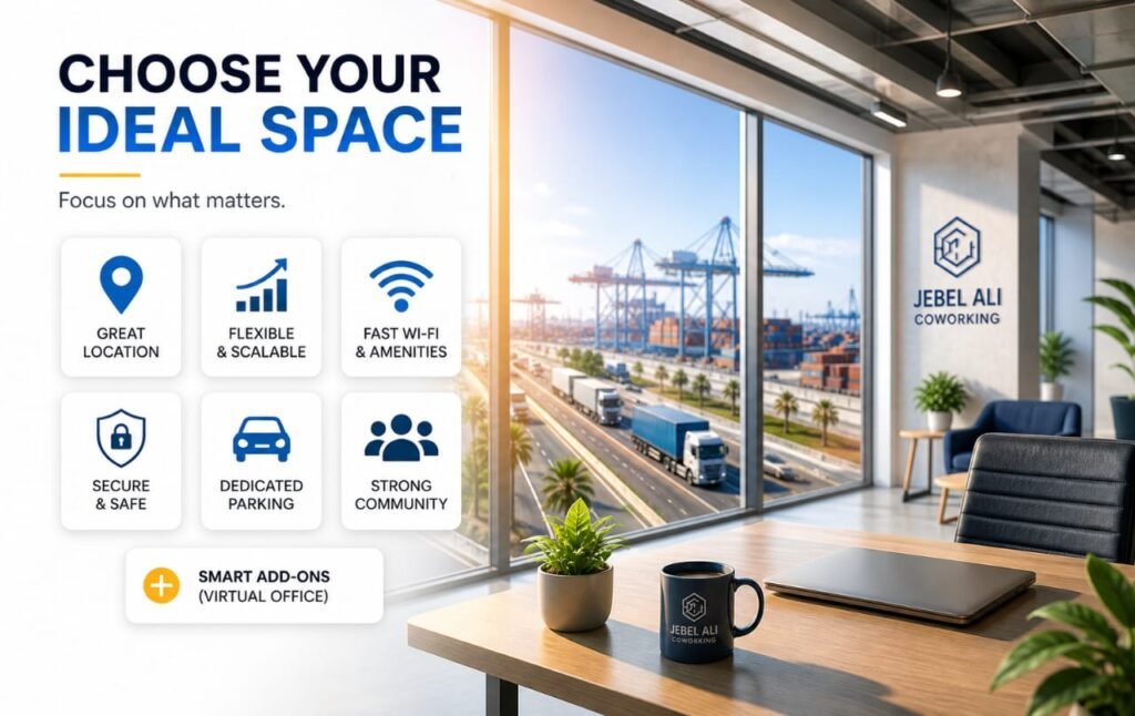 Modern workspace selection concept showing flexible office interiors with meeting rooms, private offices, and open coworking areas in a bright business environment