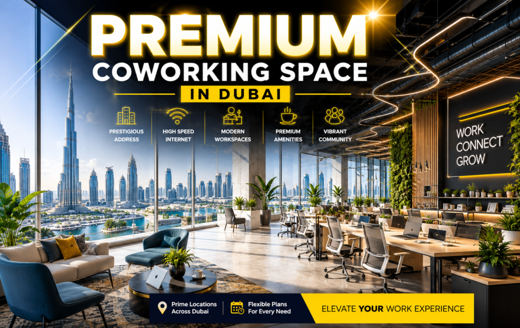 premium coworking space in Dubai luxury shared offices modern flexible workspaces UAE