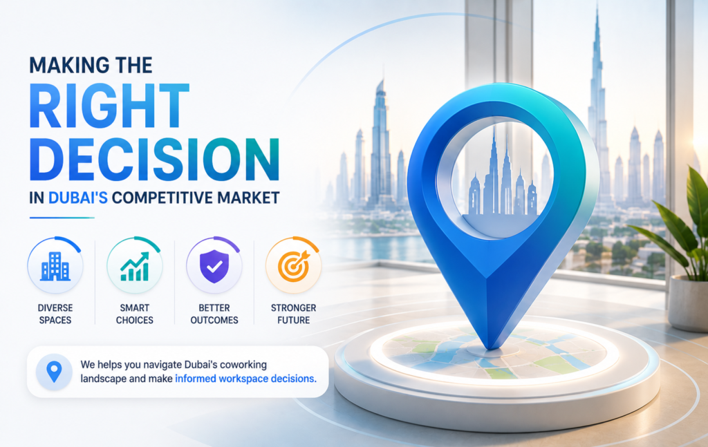 Business professionals selecting the right coworking space in Dubai after comparing workspace options and business requirements
