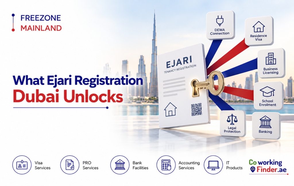 Ejari Registration Dubai benefits for DEWA, residence visa, business licensing and banking